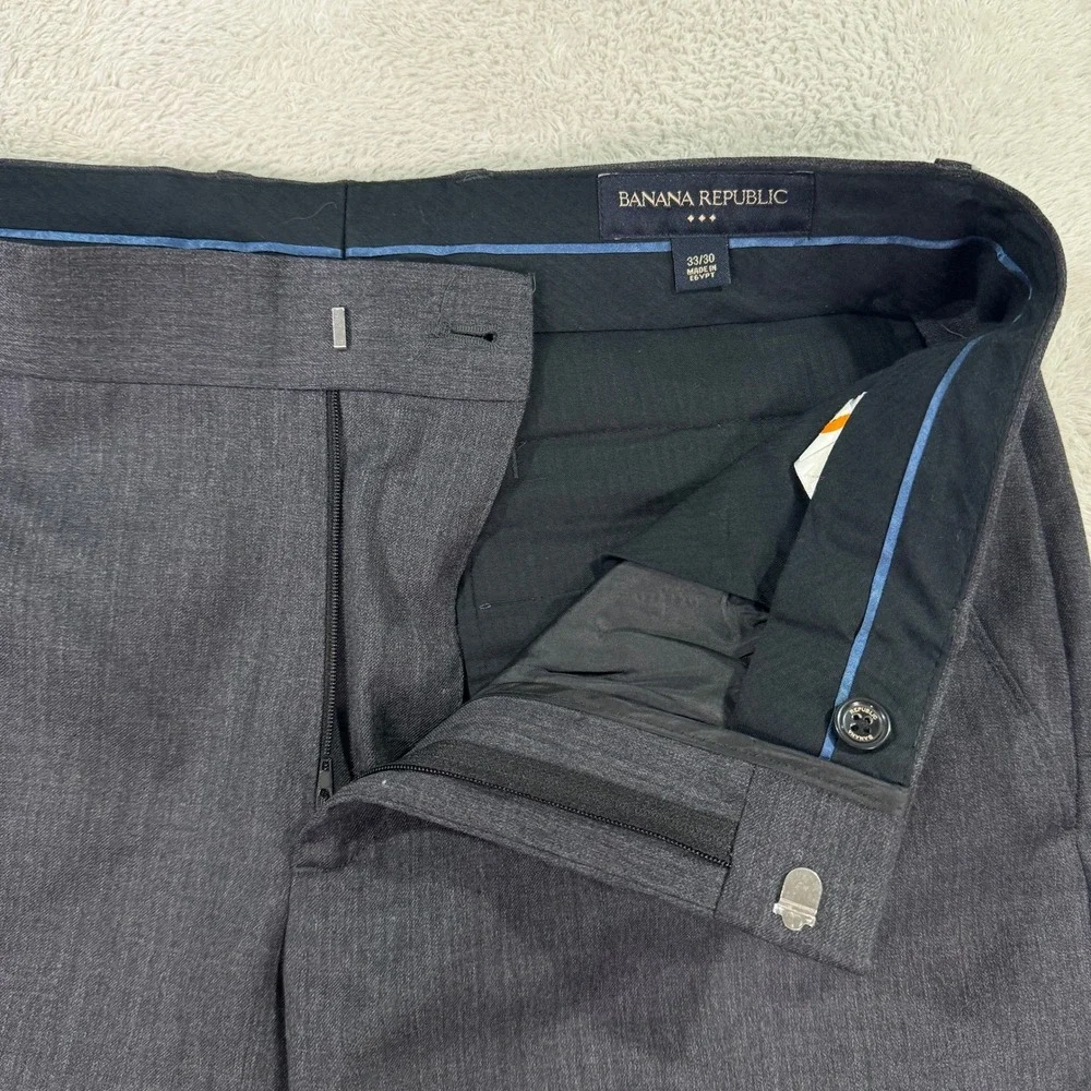 Banana Republic Mens 40R Slim Charcoal Gray Wool Suit Jacket Pants 33x27 Classic